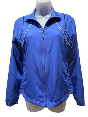 Vintage Reebok Windbreaker Jacket Women's Size Medium Full Zip Blue Purple